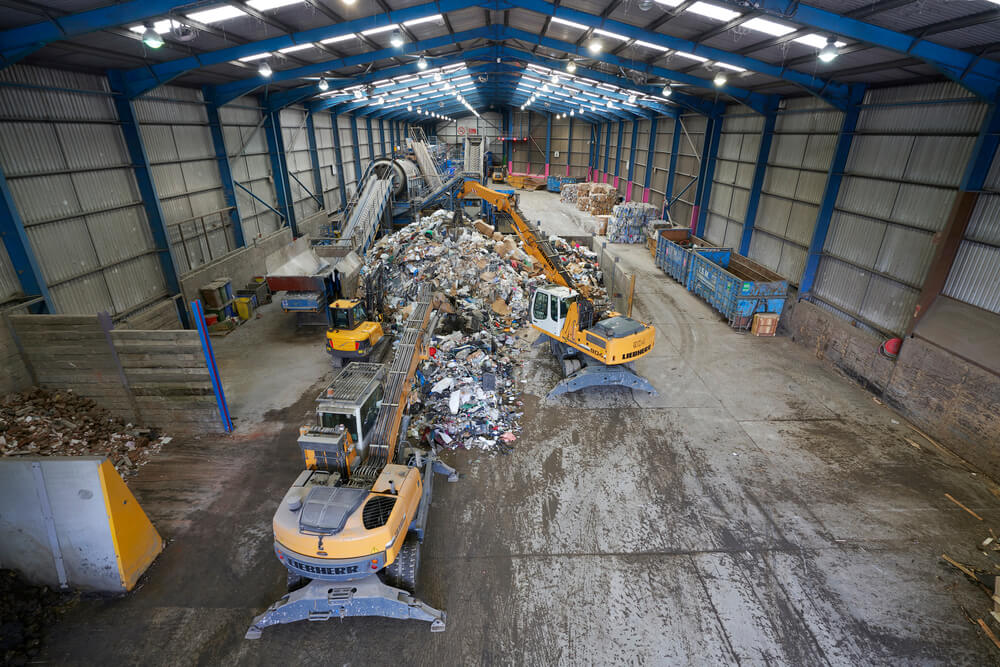 Aerial view of the recycling facility