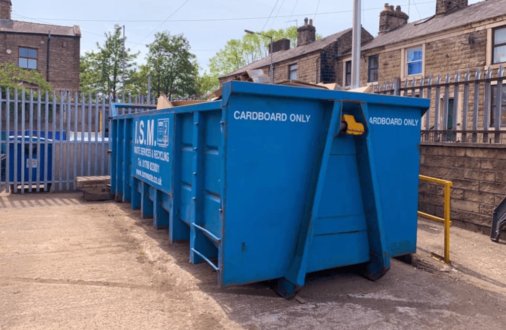 ISM's free cardboard recycling skip