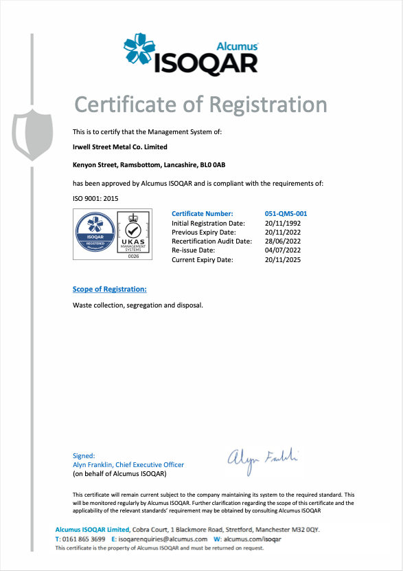 ISOQAR 9001 Certificate Preview