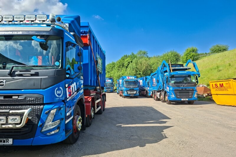 Selection of ISM trucks parked