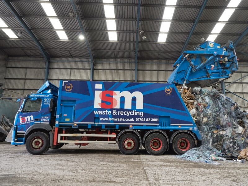 ISM truck tipping in material recycling facility